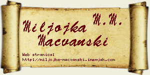 Miljojka Mačvanski vizit kartica